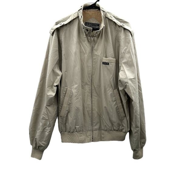 Vintage Members Only Beige Lightweight Pocket Zip Windbreaker Jacket‎ Size 42L - Picture 1 of 10